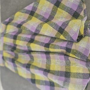 Vintage Copeland Wool Plaid Circle Skirt in Yellow, Lavender, and Black
